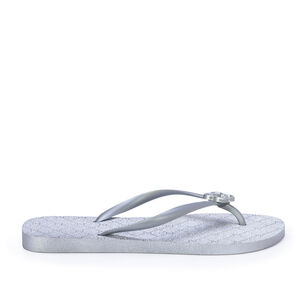 CHINELO DE DEDO PRATA PEROLADO MONOGRAMA
