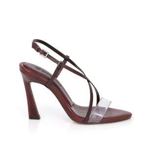 SAND&Aacute;LIA SALTO ALTO DE COURO BORD&Ocirc; TIRA VINIL