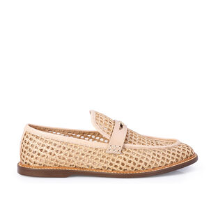 LOAFER MOCASSIM NUDE SEDA TRAMADO