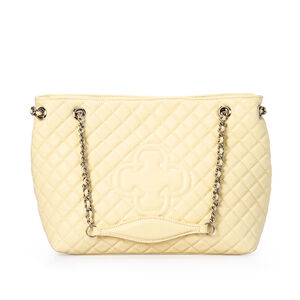 BOLSA MÉDIA BRANCA BRULLE  COURO MATELASSÊ CARINA