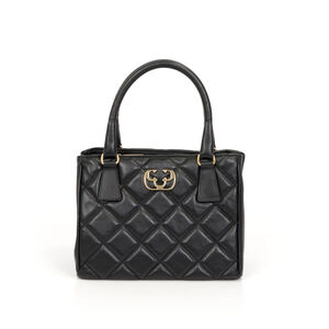 BOLSA TOTE PRETA DE COURO MATELASS&Ecirc;