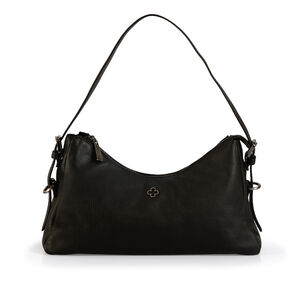 BOLSA PRETA DE COURO SHOULDER BAG