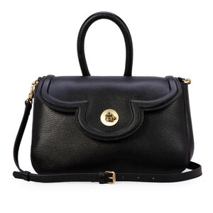 BOLSA TIRACOLO PRETA DE COURO TOTE