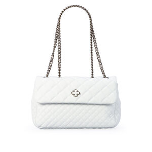 BOLSA BRANCA DE COURO MATELASS&Ecirc; SHOULDER BAG