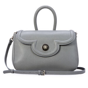 BOLSA TIRACOLO CINZA CARBONO DE COURO TOTE