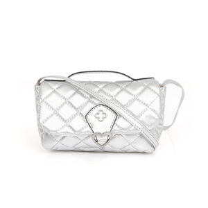 BOLSA INFANTIL TIRACOLO PRATEADA MATELASSÊ