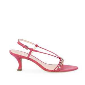 SANDÁLIA SALTO MÉDIO COURO ROSA