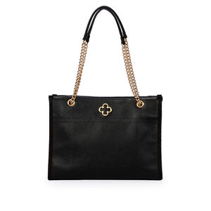 BOLSA PRETA DE COURO NOBUCK SHOPPER