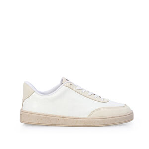 TÊNIS MONOGRAMA DE COURO BRANCO AMARRAÇÃO FEMININO