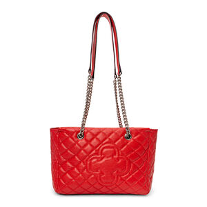 BOLSA MÉDIA VERMELHA RUBI DE COURO MATELASSÊ HOBO