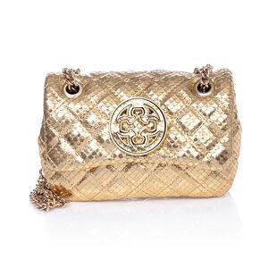 BOLSA DOURADA PITONE PEQUENA COURO OLIVIA