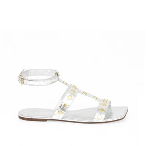 SAND&Aacute;LIA RASTEIRA PRATEADA BICO QUADRADO