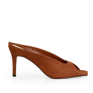 MULE SALTO ALTO COURO NOBUCK MOGNO