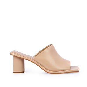 MULE NUDE SEDA DE COURO SALTO BAIXO