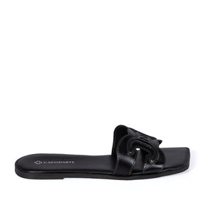 CHINELO RASTEIRO PRETO DE COURO