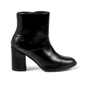 BOTA CANO CURTO PRETA DE COURO
