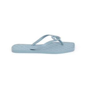 CHINELO DE DEDO BICO QUADRADO AZUL  MONOGRAMA