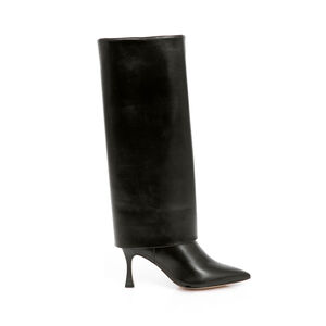 BOTA PRETA CANO LONGO DE COURO SELARIA
