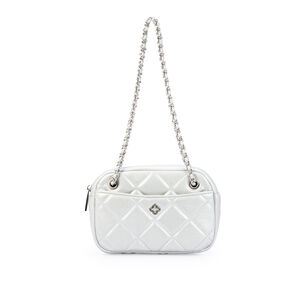 BOLSA PEQUENA PRATA MATELASS&Ecirc; COM AL&Ccedil;A CORRENTE