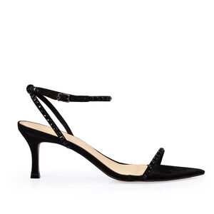 SAND&Aacute;LIA SALTO M&Eacute;DIO PRETA NOBUCK PEDRARIAS