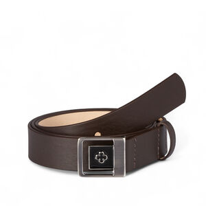 CINTO FEMININO MARROM DE COURO FIVELA QUADRADA