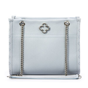 BOLSA M&Eacute;DIA COURO NOBUCK AZUL TURMALINA SHOULDER BAG