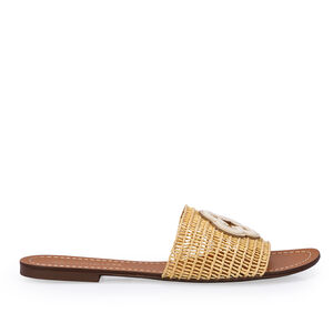 CHINELO SLIDE BEGE NATURAL TRAMADO