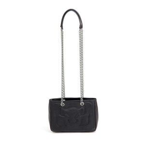 BOLSA TIRACOLO PRETA DE COURO SHOULDER BAG