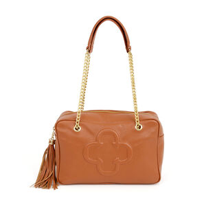 BOLSA SHOPPER CARAMELO DE COURO COM AL&Ccedil;A CORRENTE