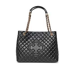 BOLSA HOBO PRETA DE COURO MATELASSÊ CARINA