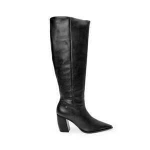 BOTA CANO LONGO PRETA DE COURO