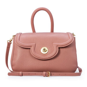 BOLSA TIRACOLO ROSA MALVA DE COURO TOTE