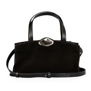 BOLSA TOTE COURO SUEDE PRETA