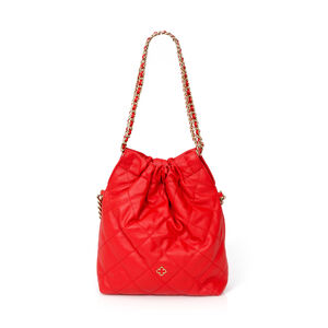 BOLSA SHOULDER BAG VERMELHA RUBI DE COURO MATELASS&Ecirc;