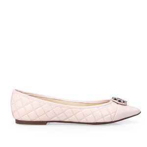 SAPATILHA CATHERINE ROSA PE&Ocirc;NIA DE COURO MATELASS&Ecirc;