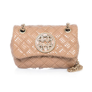 BOLSA BEGE PITONE PEQUENA COURO OLIVIA