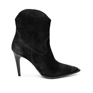 BOTA SALTO ALTO E FINO PRETA COURO NOBUCK