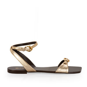 SAND&Aacute;LIA RASTEIRA COURO METALIZADO OURO CHIARO