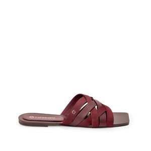 CHINELO RASTEIRO BORDÔ COURO NOBUCK BICO QUADRADO