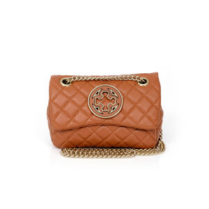 BOLSA CARAMELO DE COURO MATELASSÊ SHOULDER BAG OLÍVIA