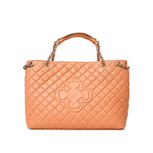 BOLSA GRANDE CARAMELO DE COURO MATELASSÊ HOBO CARINA