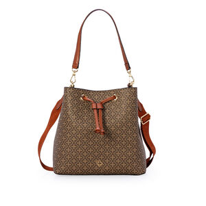 BOLSA CARAMELO MONOGRAMA COM ALÇA GORGURÃO BUCKET