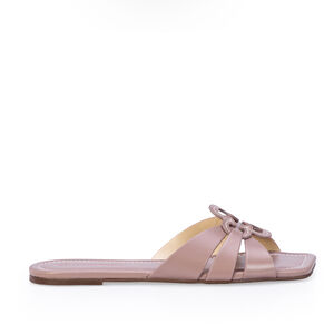 CHINELO ROSE RASTEIRO COURO RECORTE TREVO