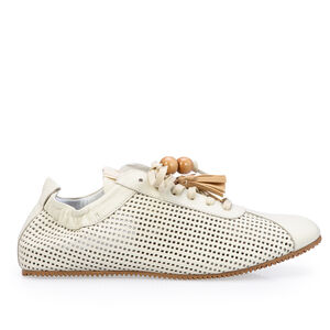 T&Ecirc;NIS FEMININO BRANCO DUNA DE COURO VAZADO COM EL&Aacute;STICO