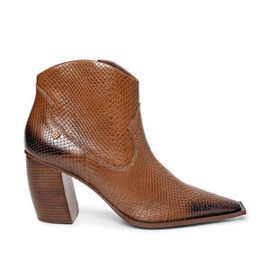 BOTA CANO CURTO CARAMELO DE COURO SERPENTE