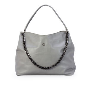 BOLSA GRANDE CINZA CARBONO COURO HOBO