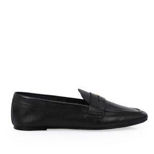 LOAFER MOCASSIM PRETO DE COURO BICO QUADRADO