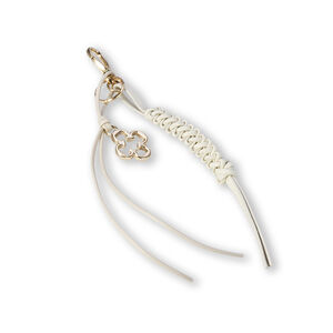 CHAVEIRO BOLSA COURO BRANCO COM MOSQUET&Atilde;O BAG CHARM