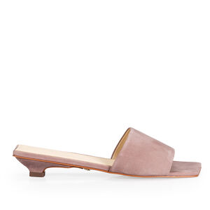 MULE ROSE COURO SUEDE BICO QUADRADO