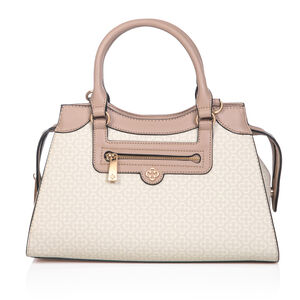 BOLSA BRANCA E NUDE MONOGRAMA TOTE